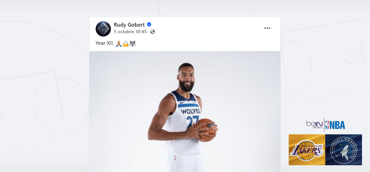 12ème saison NBA pour Rudy Gobert, passé par le PEBB d’Amiens !